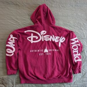Disney Parks Zip Hoodie Jacket – Burgundy – Walt Disney World – Size L